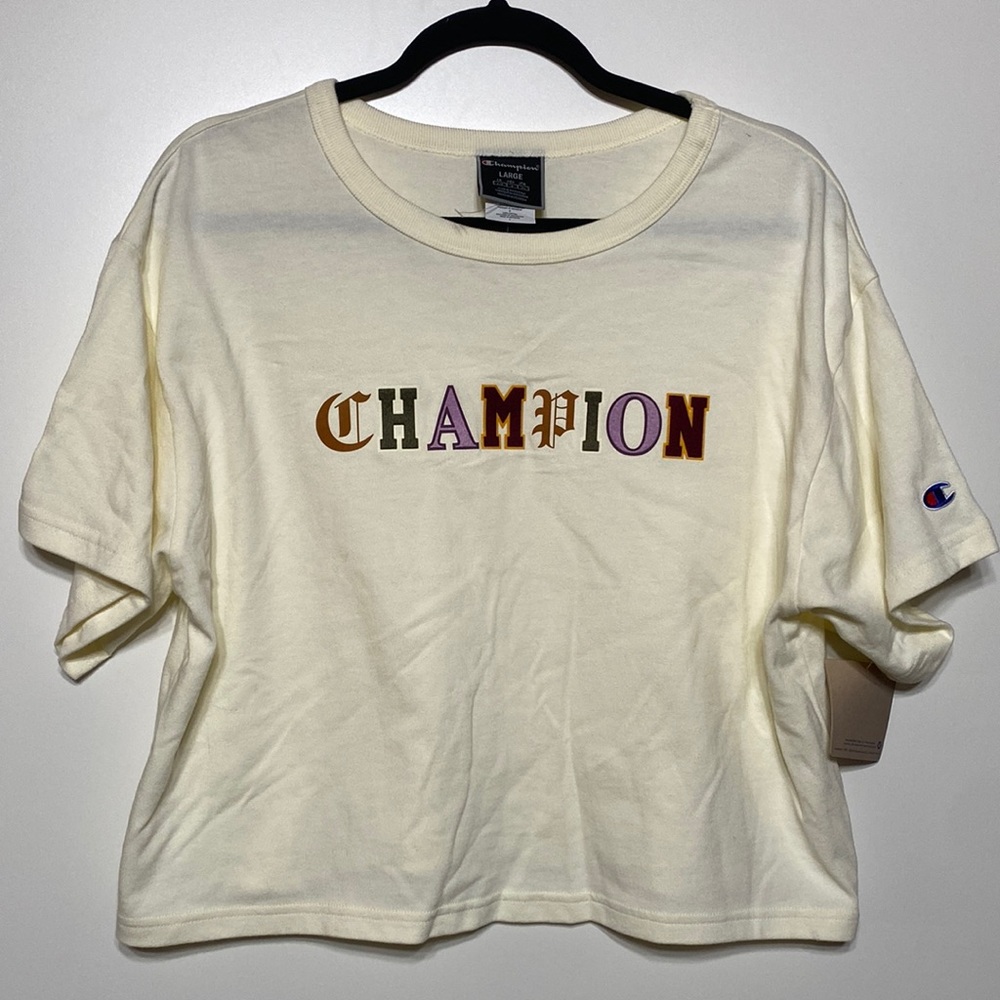 Champion Old English Crop Top Tshirt